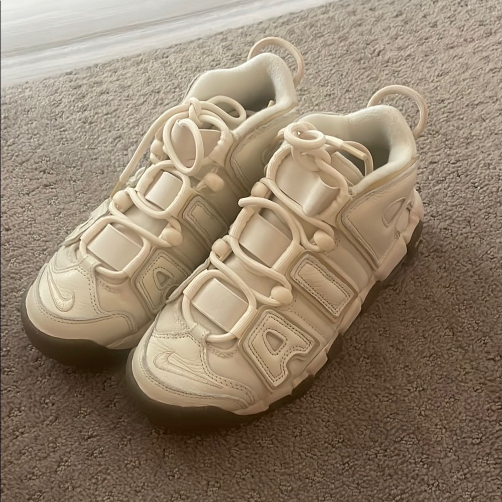 Nike Uptempo Sneakers in Cream White